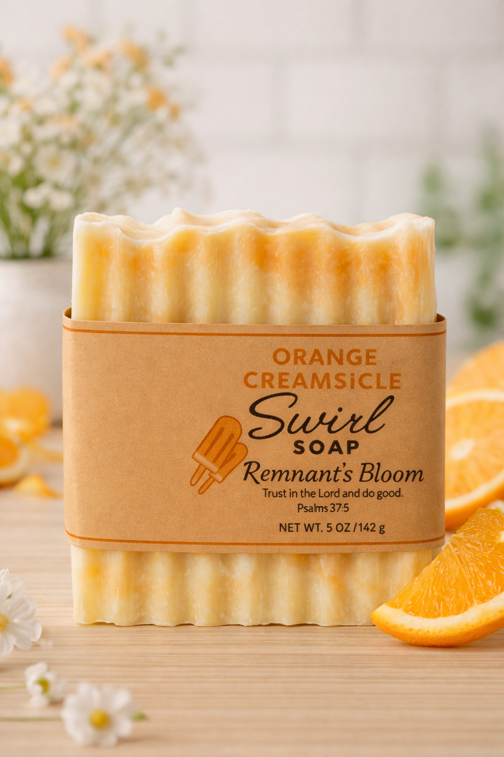 Orange Creamsicle Swirl Soap
